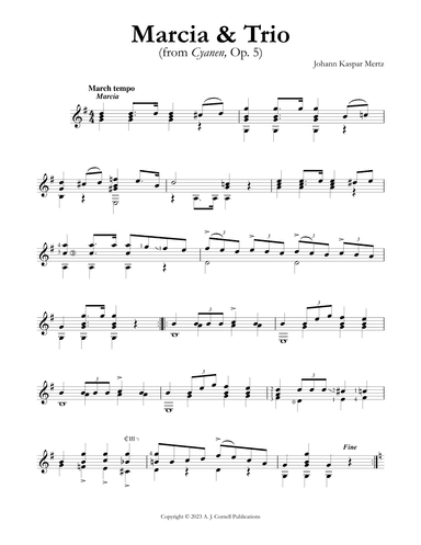Marcia & Trio (from Cyanen, Op. 5) (arr. Johann Kaspar Mertz)