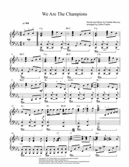 We Are The Champions (arr. Carlos Castro)