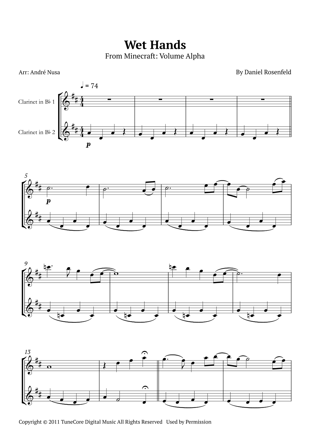 Wet Hands (arr. André Nusa)