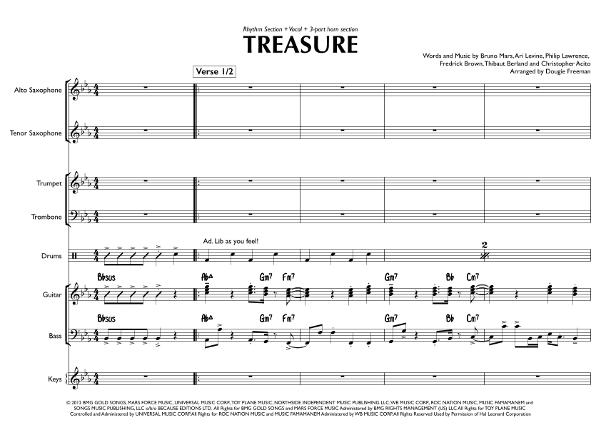 Treasure (arr. Dougie Freeman)