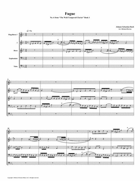 Fugue 06 from Well-Tempered Clavier, Book 1 (Conical Brass Quintet) (arr. Richard Byrnes)