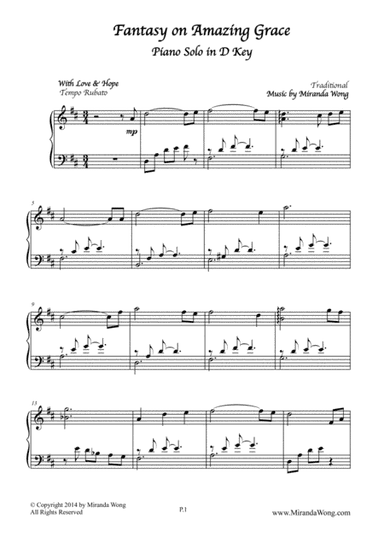 Fantasy on Amazing Grace - Romantic Piano Music by Miranda Wong (arr. Miranda Wong)