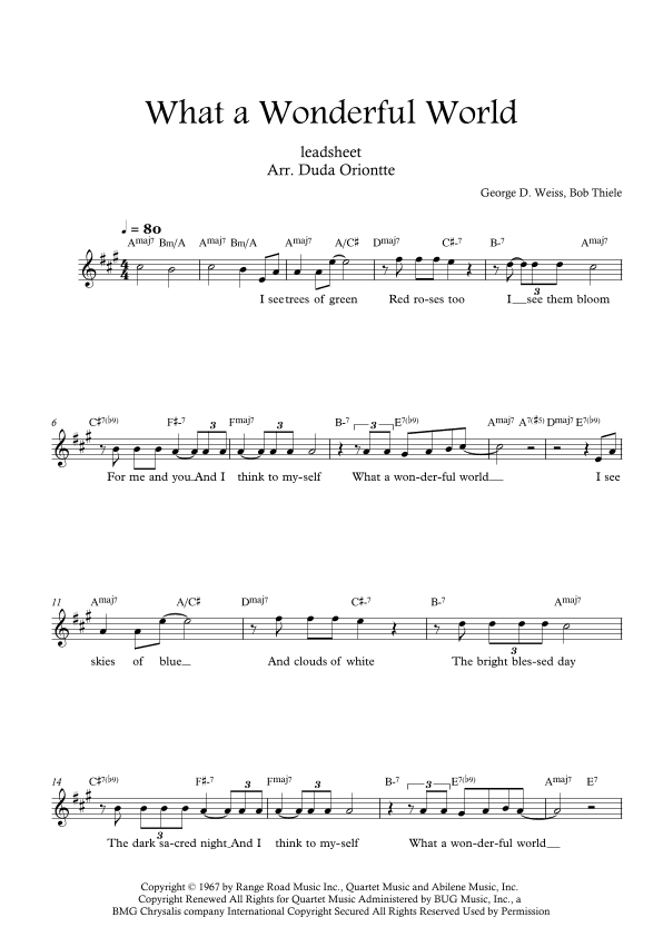 What A Wonderful World (arr. Duda Oriontte)