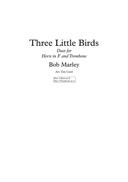 Three Little Birds (arr. Tim Curd.)