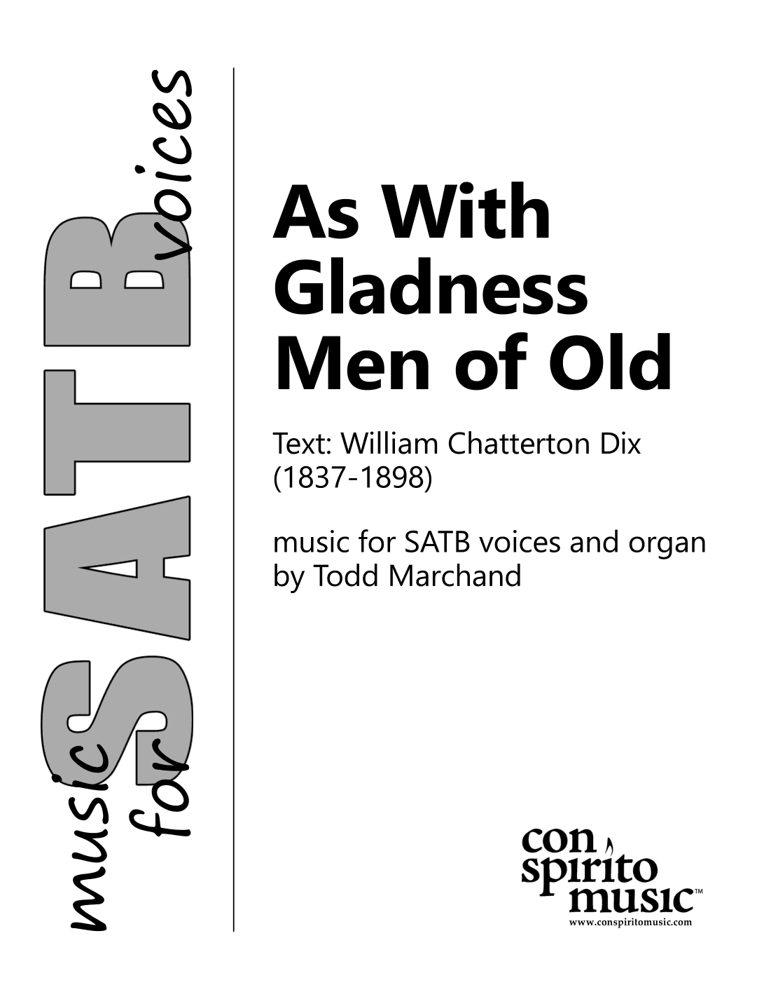 As With Gladness Men of Old (new tune) — SATB and organ