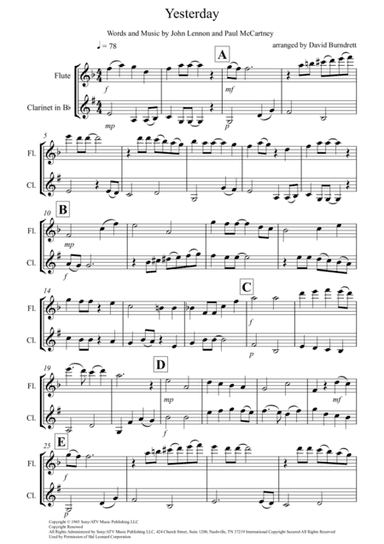 Yesterday (arr. David Burndrett)