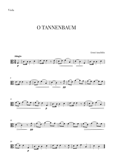 O Tannenbaum for Viola (arr. Cadenza Editions)