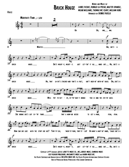 Brick House (arr. Dennis Ruello)