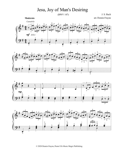 Jesu, Joy of Man's Desiring (BWV 147) (arr. Presto! It's Music Magic Publishing)