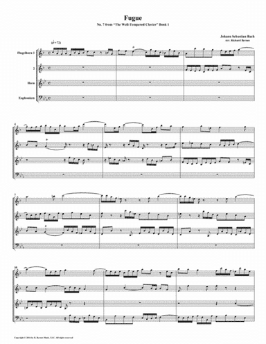 Fugue 07 from Well-Tempered Clavier, Book 1 (Conical Brass Quartet) (arr. Richard Byrnes)