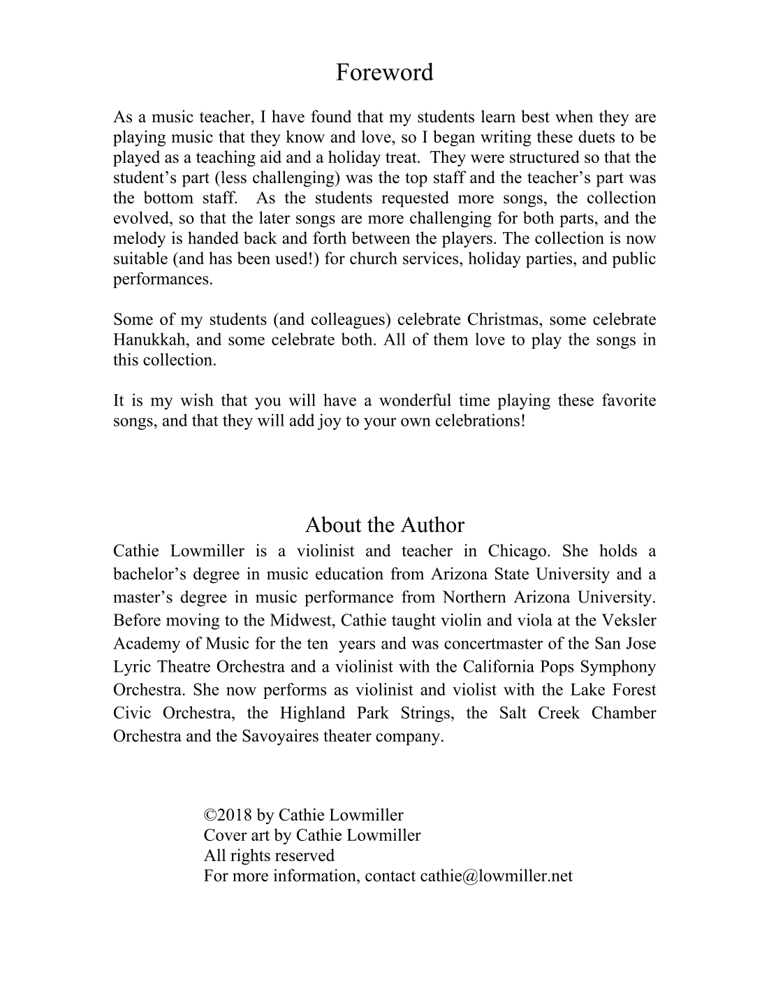 Holiday Music for Two Violas (arr. Cathie Lowmiller)