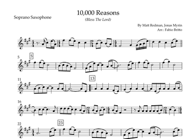 10,000 Reasons (bless The Lord) (arr. Fabio Britto)