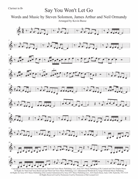 Say You Won't Let Go (arr. Kevin Busse)