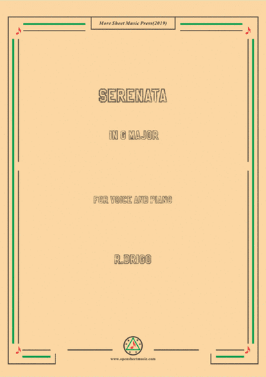 Drigo-Serenata,from 'Arlekinada', in G Major,for Voice and Piano (arr. MSM)