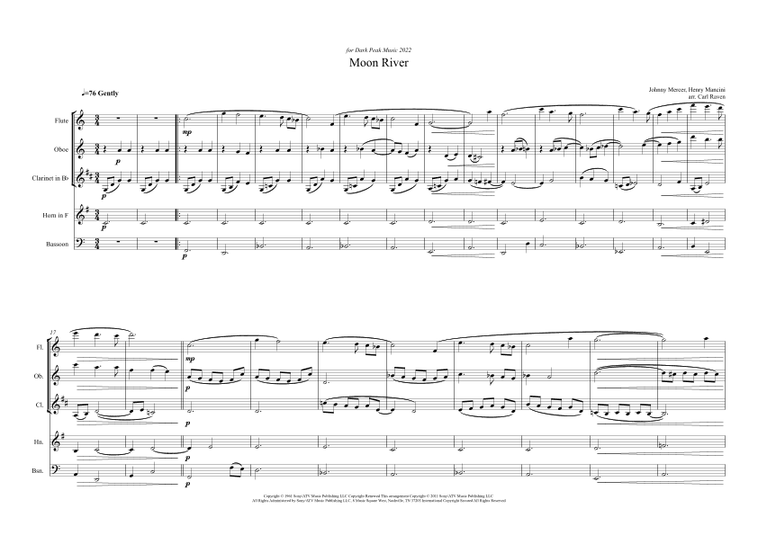 Moon River (arr. Carl Raven)