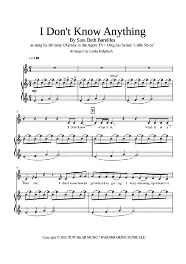 I Don't Know Anything (arr. Linda Dalgliesh)