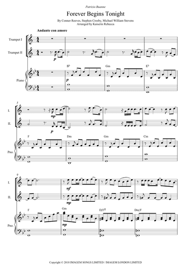 Forever Begins Tonight (arr. Kaiserin Rebecca)