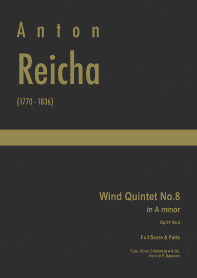 Reicha - Wind Quintet No.8 in A minor, Op.91 No.2 (arr. J.G. Cucó Barber)