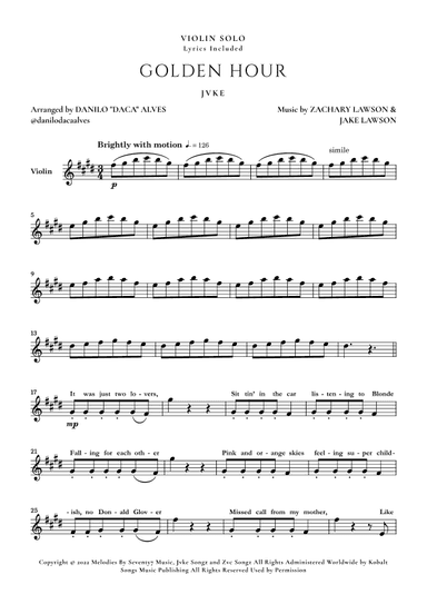 Golden Hour (arr. Danilo "Daca" Alves)