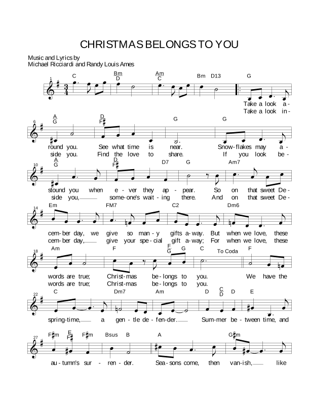 CHRISTMAS BELONGS TO YOU