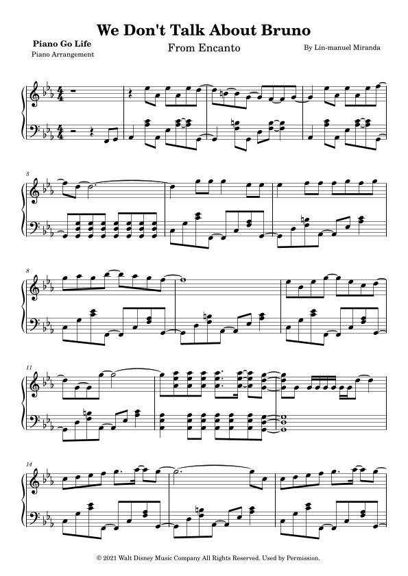 We Don't Talk About Bruno (arr. Piano Go Life)