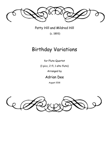 Birthday Variations (Flute Quartet) (arr. Adrian Dee)