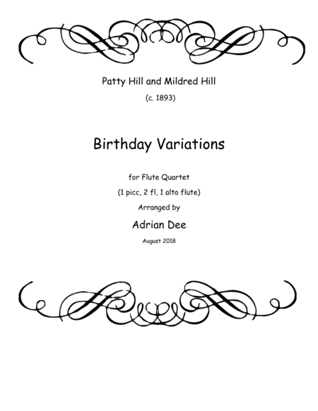 Birthday Variations (Flute Quartet) (arr. Adrian Dee)