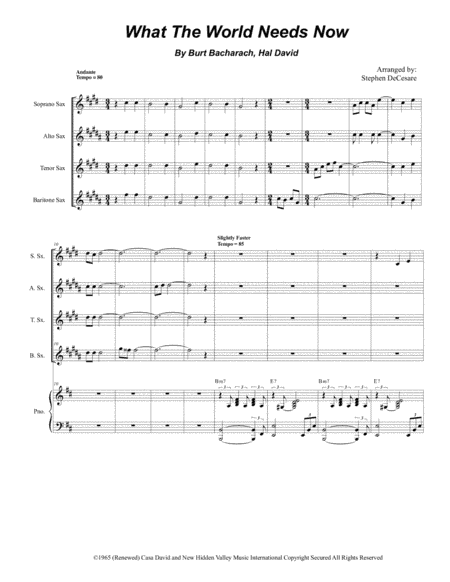 What The World Needs Now Is Love (arr. Stephen DeCesare)