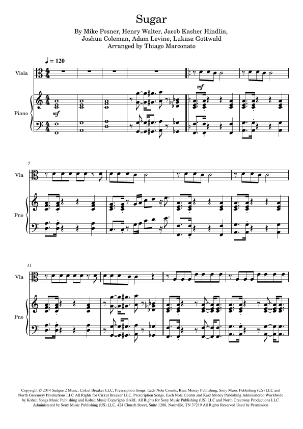Sugar (arr. Thiago Marconato)