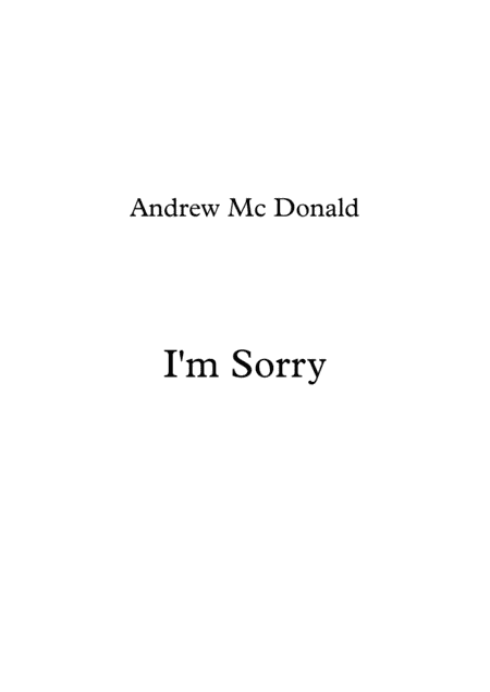 I'm Sorry