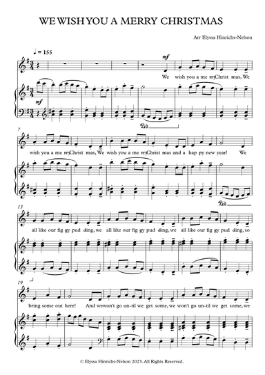 WE WISH YOU A MERRY CHRISTMAS Arr. Elyssa Hinrichs-Nelson (arr. Elyssa Hinrichs-Nelson)