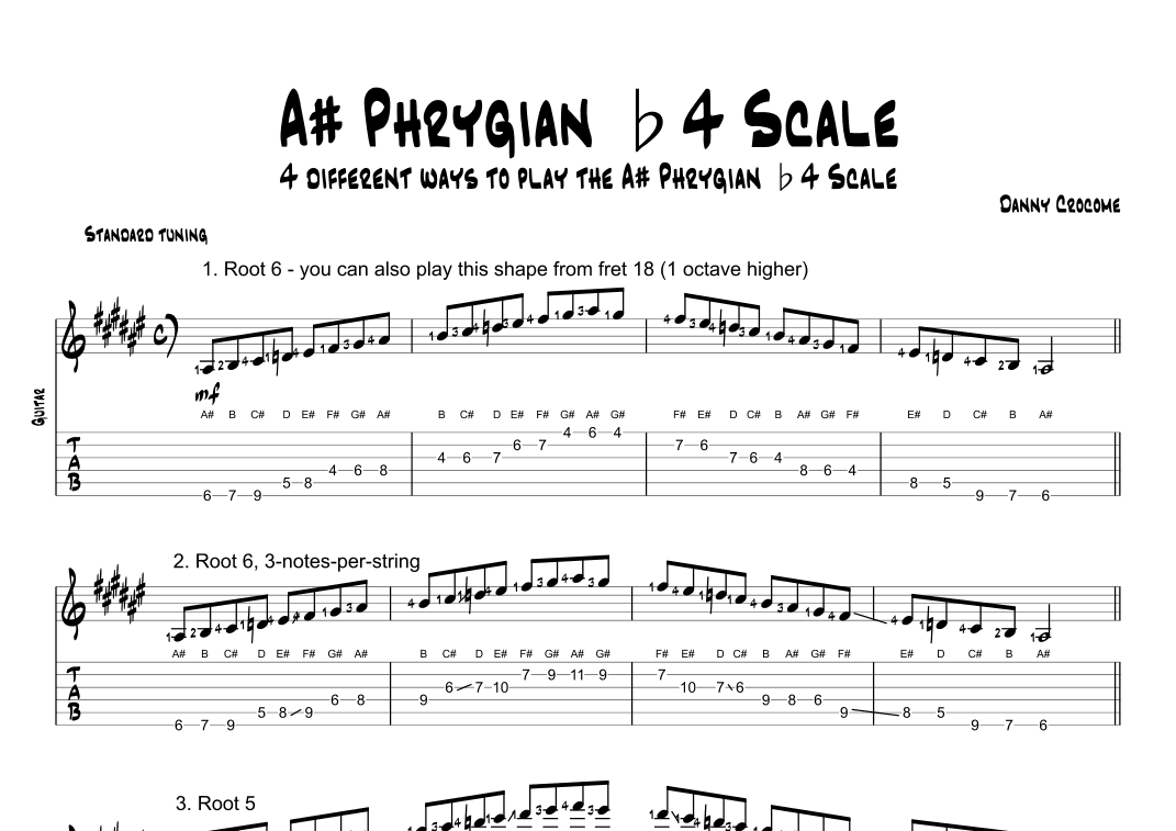 A# Phrygian b4 Scale (4 Ways to Play)