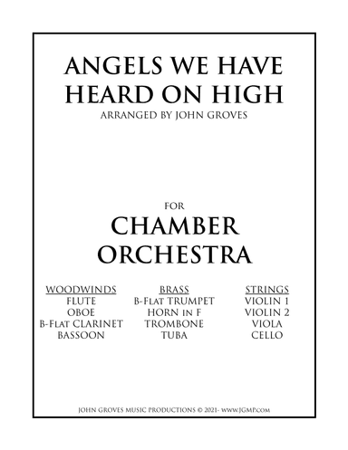 Angels We Have Heard On High - Chamber Orchestra (arr. John Groves)
