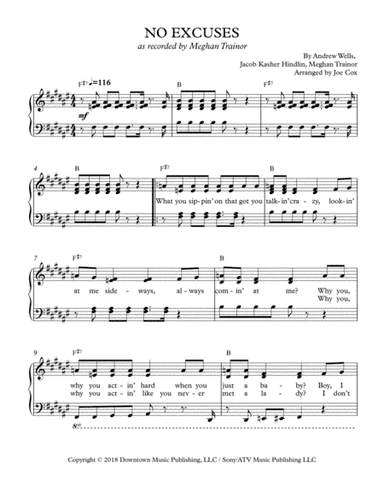 No Excuses (arr. Joe Cox)