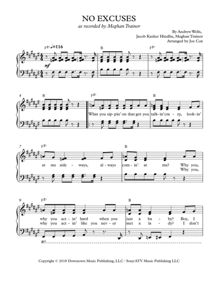 No Excuses (arr. Joe Cox)