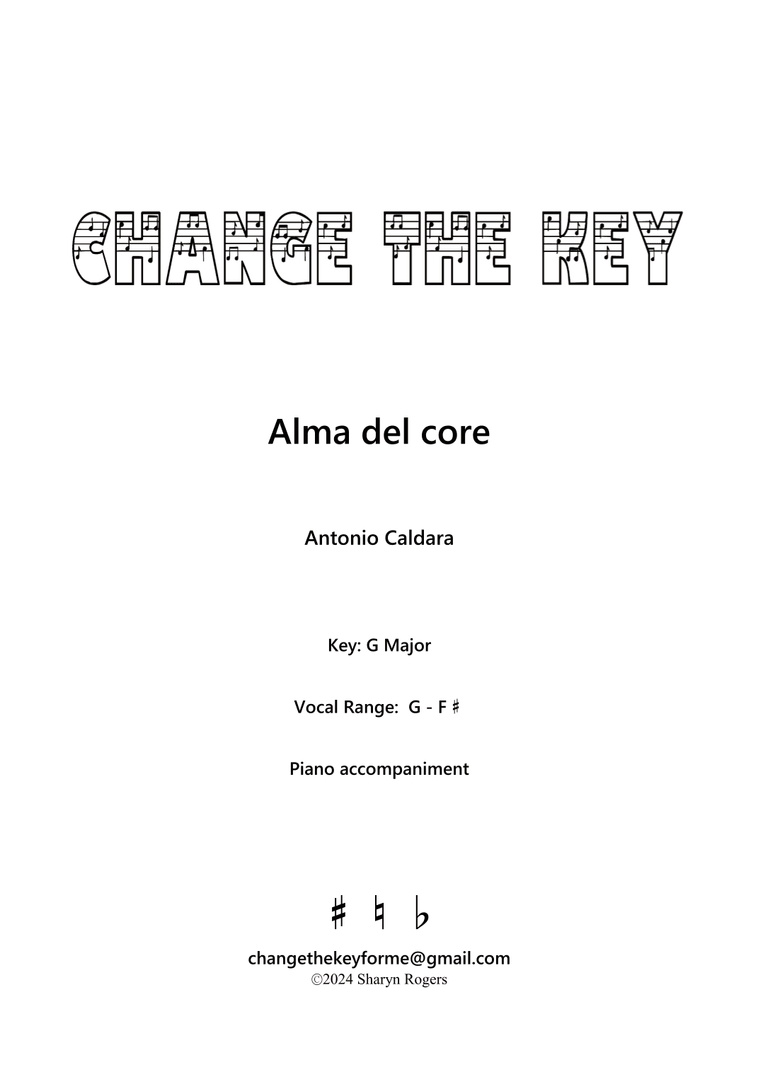 Alma del core - G major (arr. Sharyn Rogers)