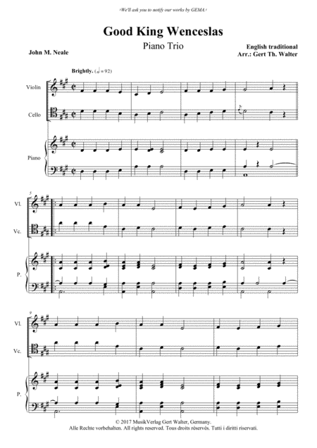 Good King Wenceslas (arr. Gert Th. Walter)