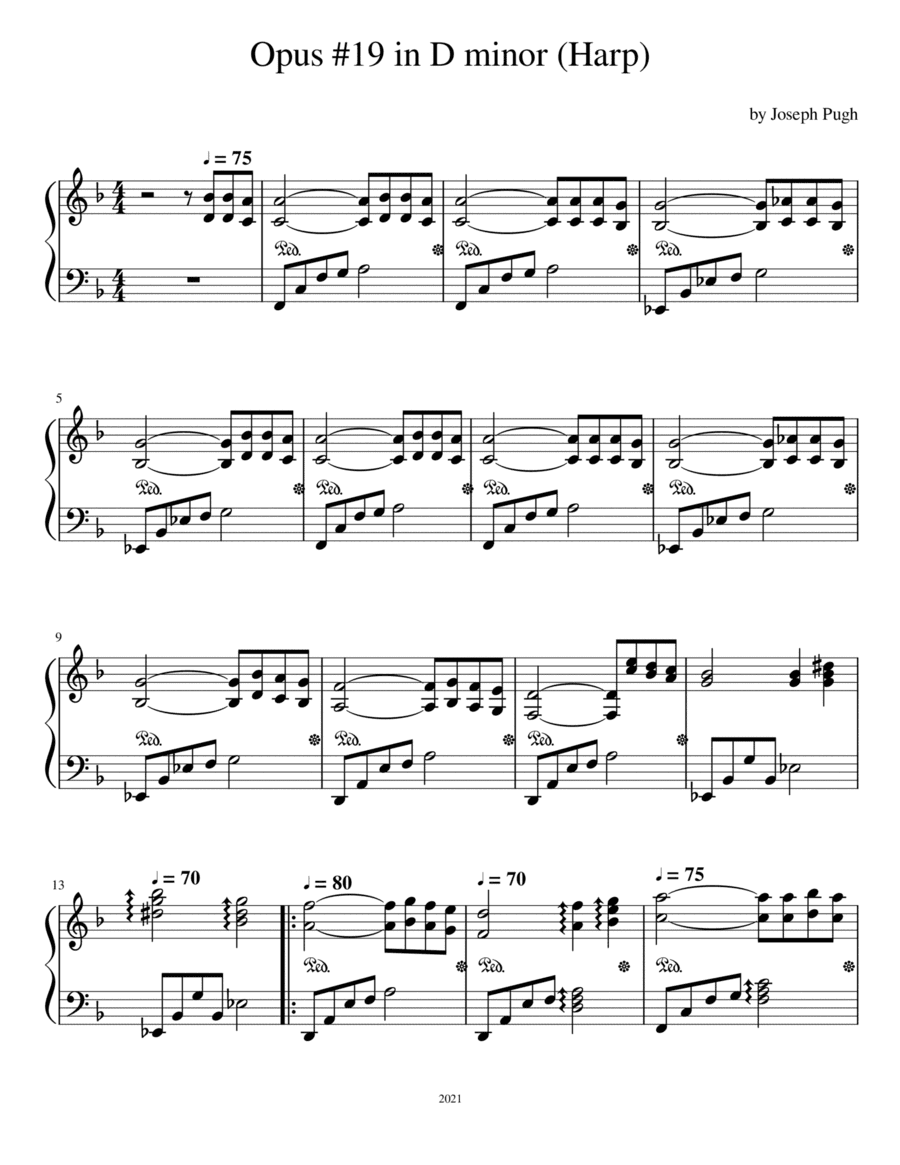 Concerto #5 Opus #19 In D Minor (for Harp) 2nd movement