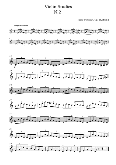 mp3 + pdf / F.Wohlfahrt, Etude N.2 +14 bowing variations, from 60 Etudes for Violin, Op.45, Book I, (arr. Tatiana Kolchanova, Artem Givargizov)