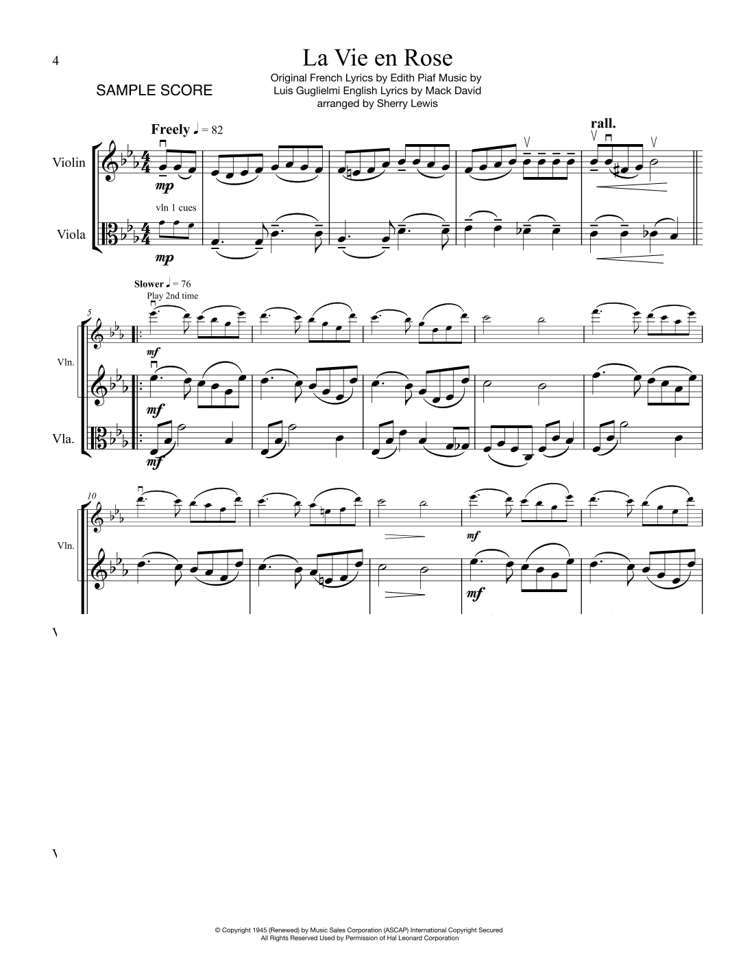 La Vie En Rose (arr. Sherry Lewis)