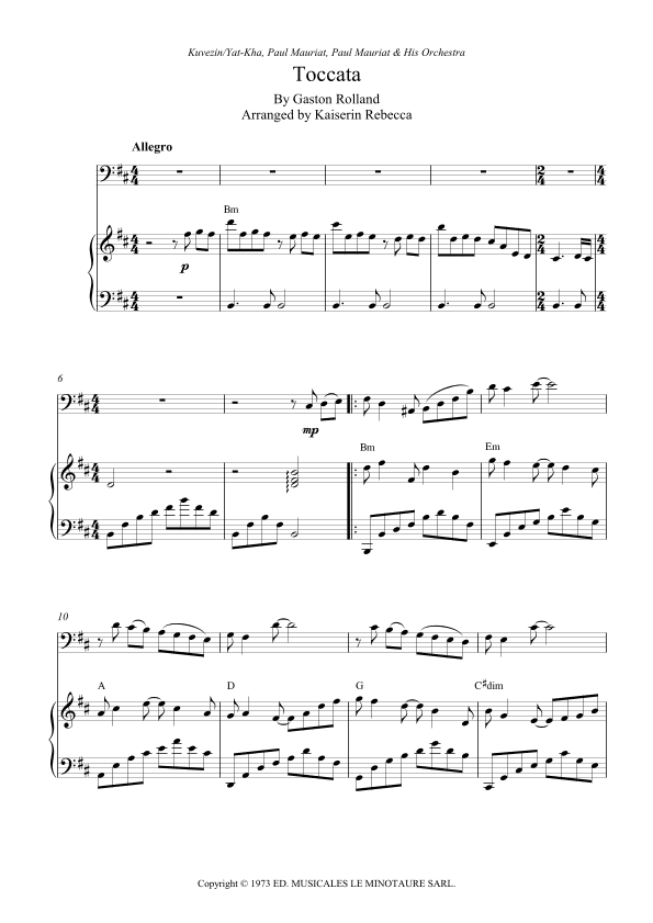 Toccata (arr. Kaiserin Rebecca)