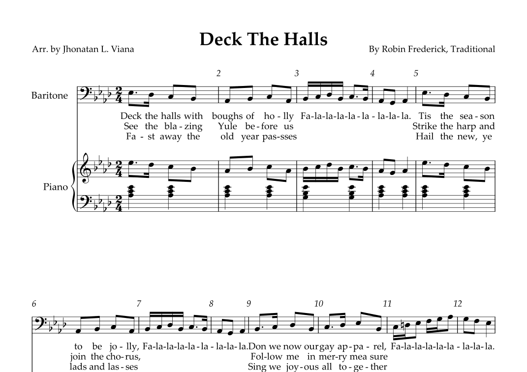 Deck The Halls (arr. Jhonatan Lucio Viana)