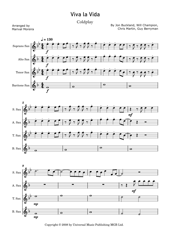 Viva La Vida (arr. Marival Moreira)
