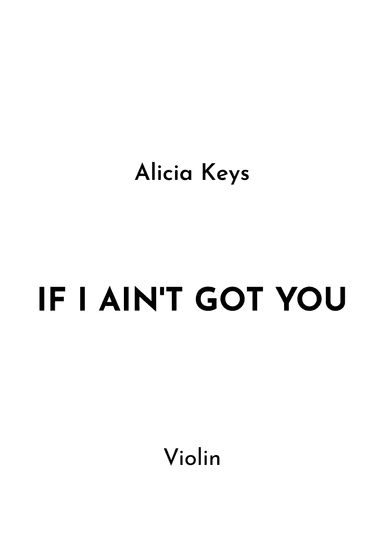 If I Ain't Got You (arr. Jireh J.)