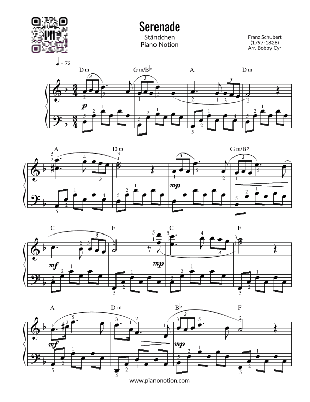 Serenade - Ständchen (Easy Piano) (arr. Bobby Cyr)