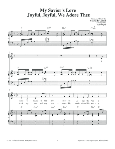 My Savior's Love / Joyful, Joyful, Joyful, We Adore Thee (arr. Hal Wright)