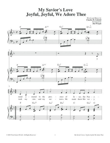 My Savior's Love / Joyful, Joyful, Joyful, We Adore Thee (arr. Hal Wright)