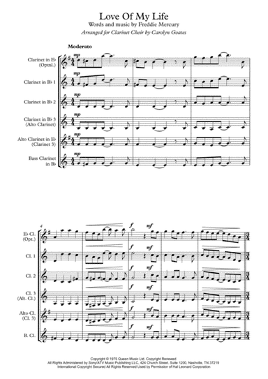 Love Of My Life (arr. Carolyn Goates)