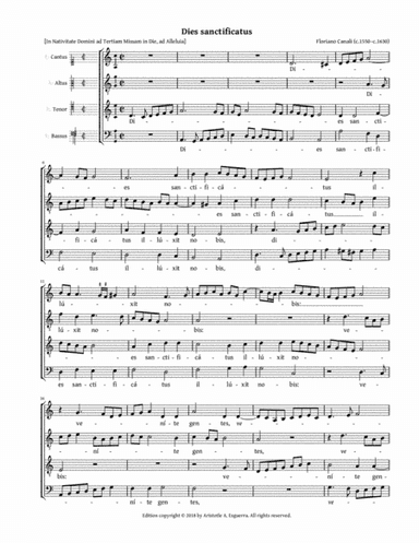 Dies sanctificatus (Canali) - AATB or ATTB (arr. Aristotle A. Esguerra)