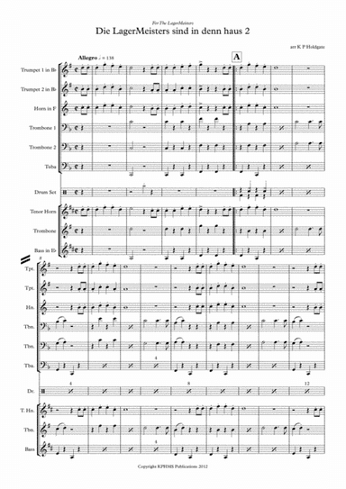 Die LagerMeisters sind in denn haus - Selection No.2 (arr. Kevin P Holdgate)